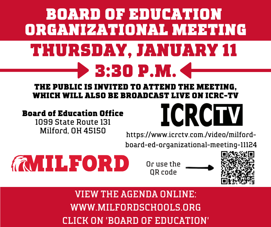 Board Organizational Meeting is 1/24 at 3:30 PM and available for livestream on ICRCTV
